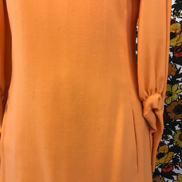 *Rare* 1960s Dynasty Orange Mod Sequined Dress - Picture 11 of 12